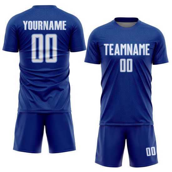 Soccer Geometric Sports Blue Custom Royal Shape White-Light Sublimation Uniform Jersey