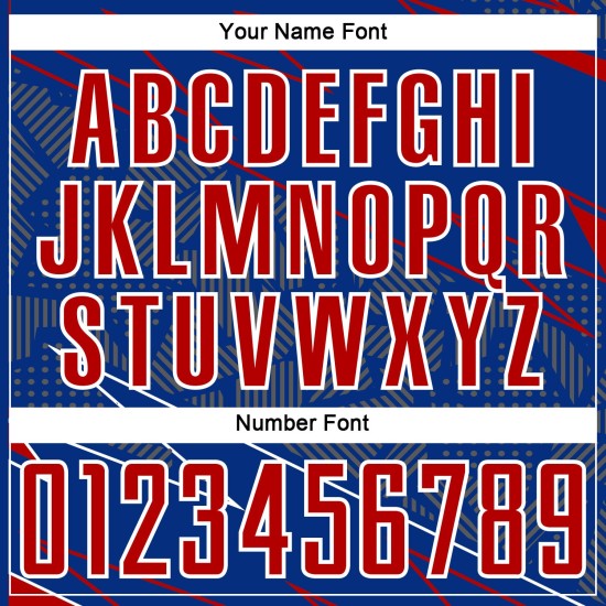 Jersey Custom Soccer Red-White Royal Sports Uniform Lines Sublimation