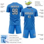 Sports Shape White-Black Sublimation Uniform Jersey Soccer Blue Powder Geometric Custom