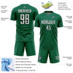 Jersey Shape Sublimation Uniform Green Geometric Soccer Kelly White-Black Custom Sports Jersey Shape Sublimation Uniform Green Geometric Soccer Kelly White-Black Custom Sports
