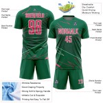 Soccer Pink-White Custom Sports Jersey Neon Green Kelly Uniform Sublimation Lines