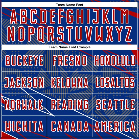 Jersey Custom Soccer Red-White Royal Sports Uniform Lines Sublimation