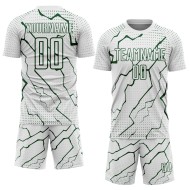 Custom Sublimation Soccer Jersey Lightning Sports Green White Uniform
