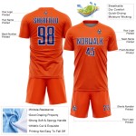 Custom Shape Uniform Sports Geometric Soccer Jersey Sublimation Orange Royal-White