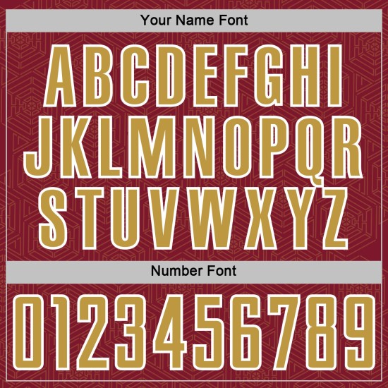 Jersey Custom Uniform Crimson Gold-White Soccer Sublimation Old Sports Geometric Shape