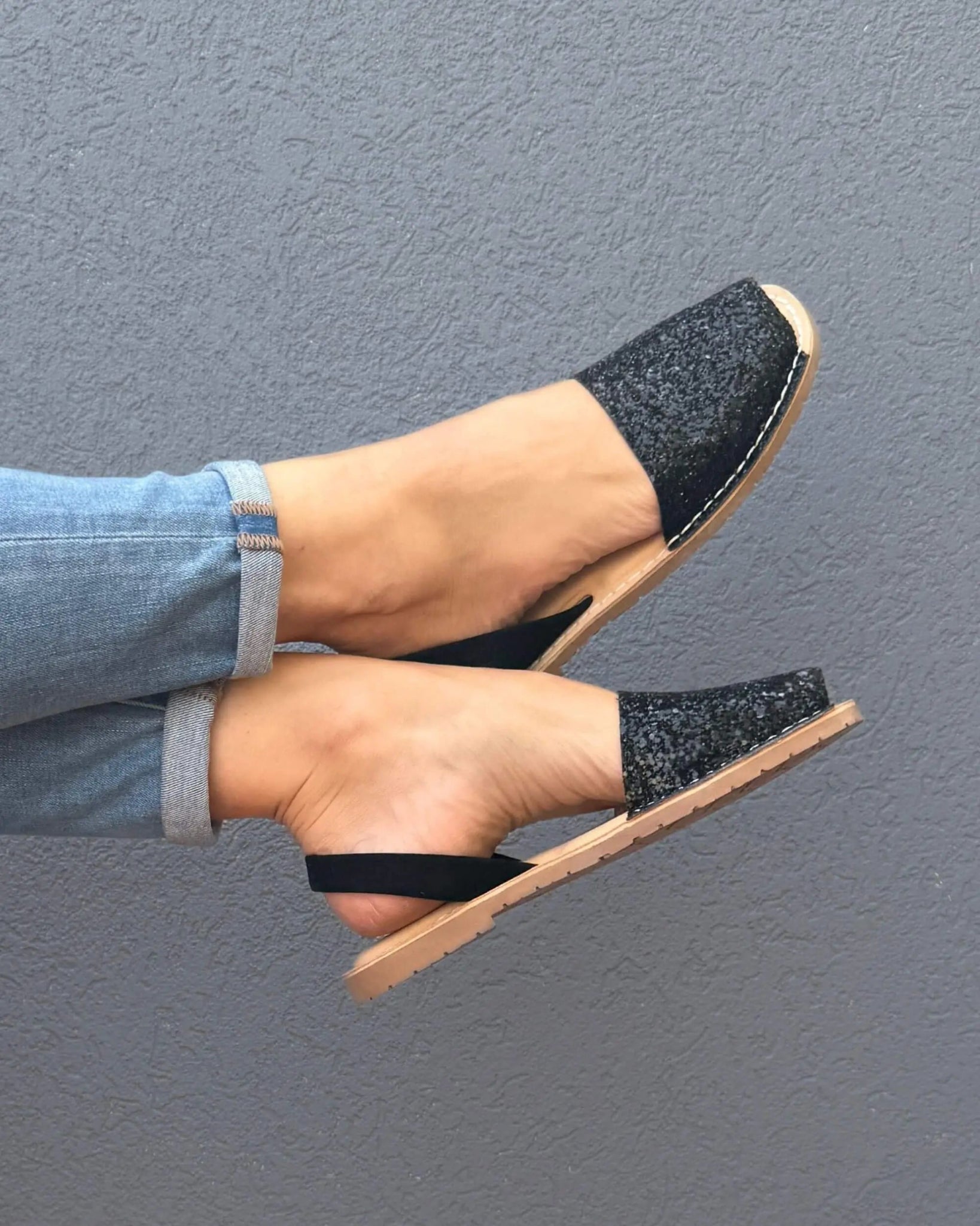 Luxe Avarca in Midnight Glitter (Vegan)