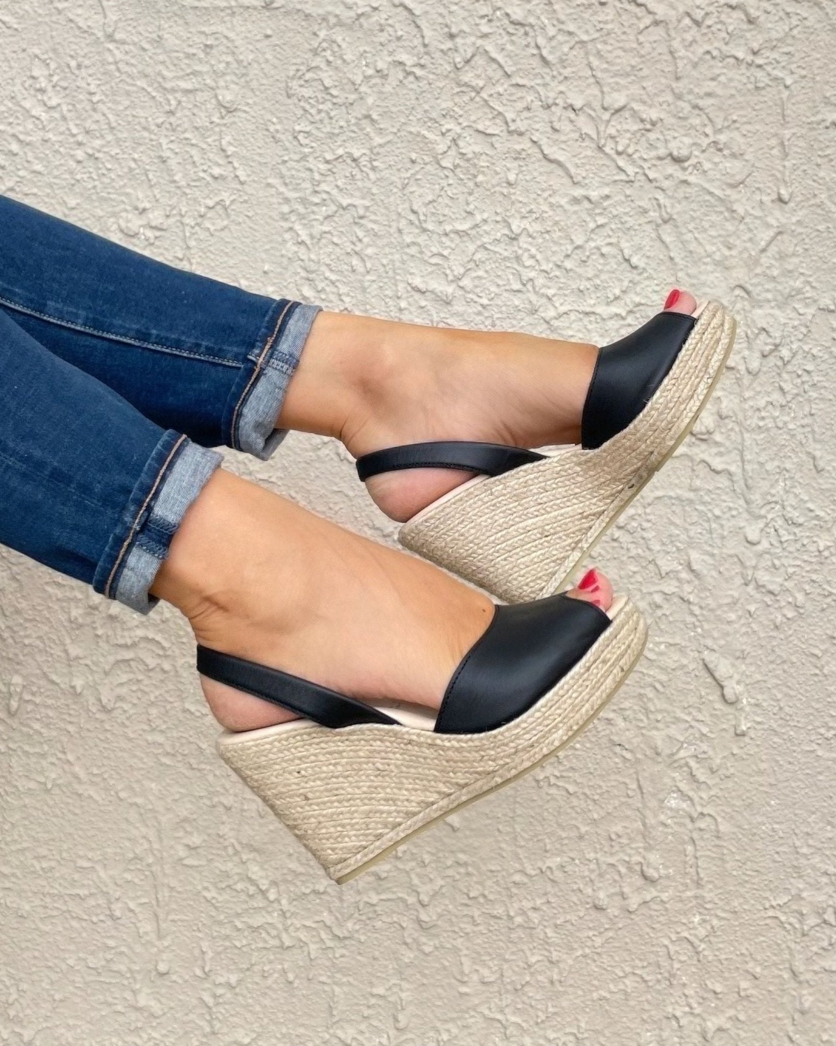 Roxy Espadrille Wedge in Charcoal